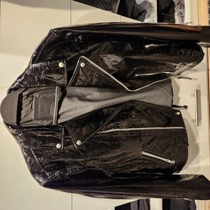 All Saints Mens MOTO leather Jacket Size L